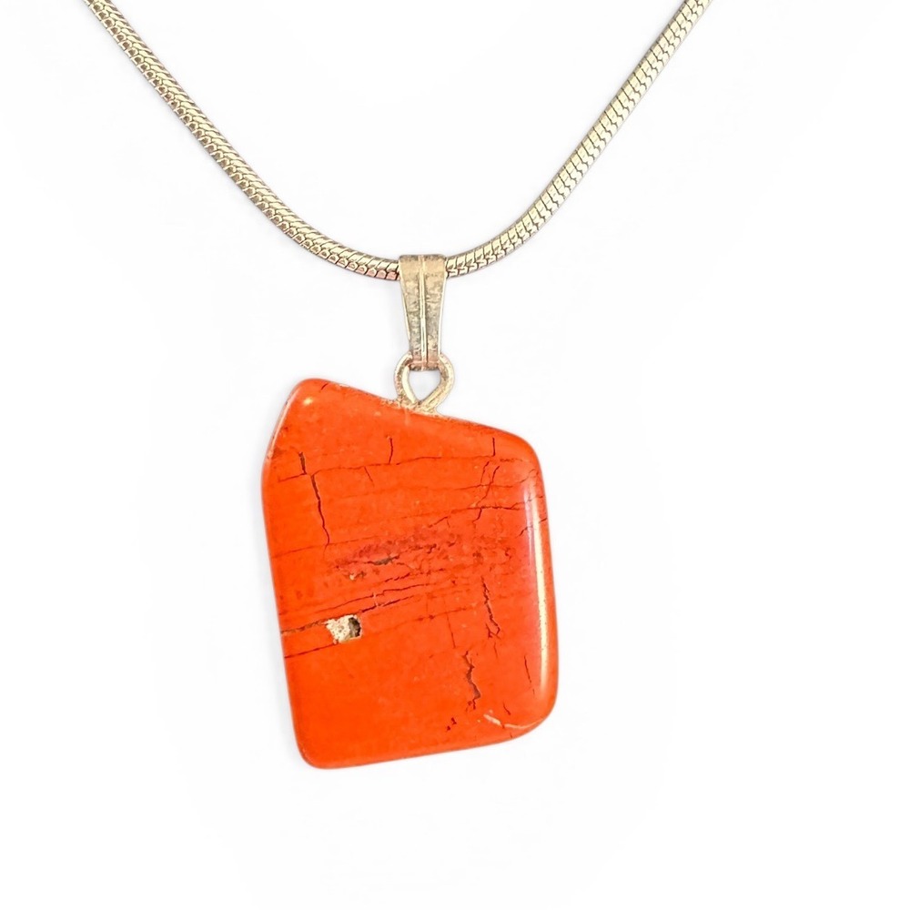 Unbranded Red Jasper Pendant Women OS Red Excellent Boho